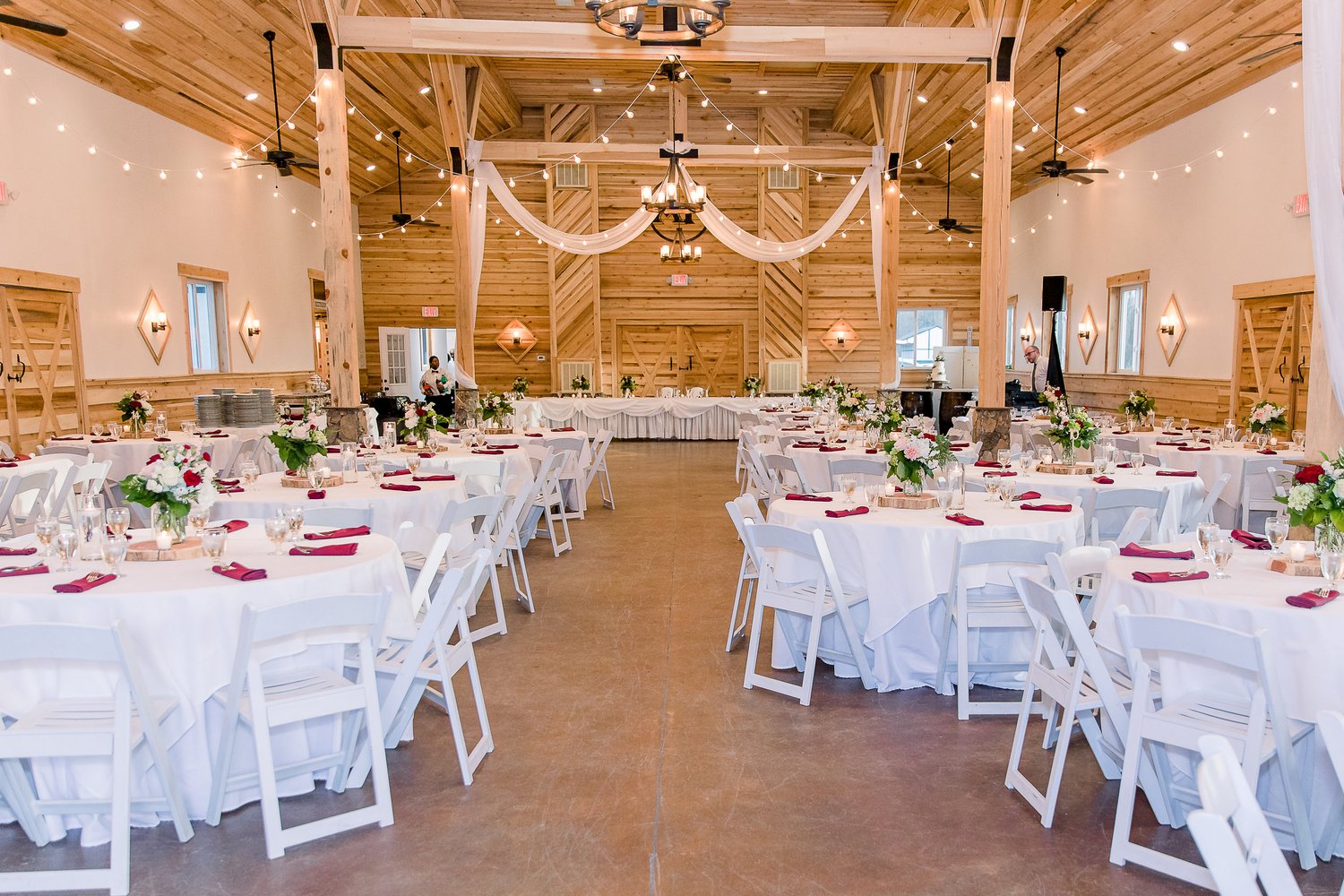 Inside the reception barn at Alturia Farm